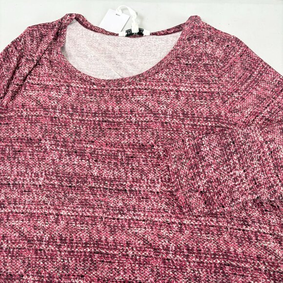 Rose + Olive Top Size XL Pink Gray Print 3/4 Sleeve Stretch Pullover NWT - Picture 7 of 11